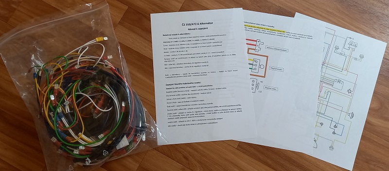 kabeláž ČZ 350/472.6 alternátor (12V)