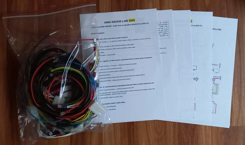 kompletní kabeláž pro VAPE JAWA 350/639 a 640