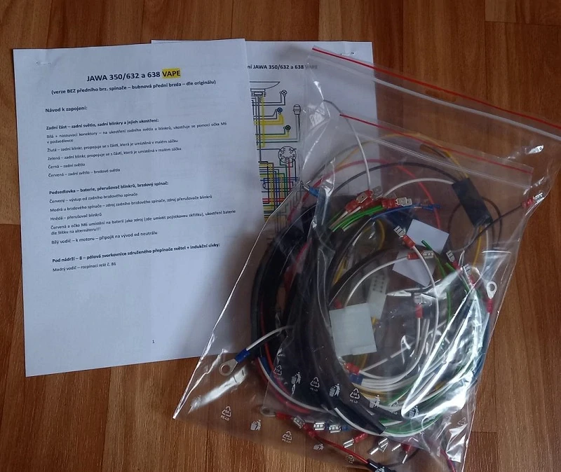 kompletní kabeláž pro VAPE JAWA 350/638 a 632