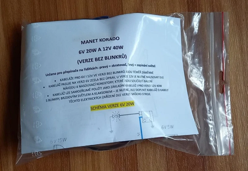 kabeláž MANET KORÁDO 6V20W 