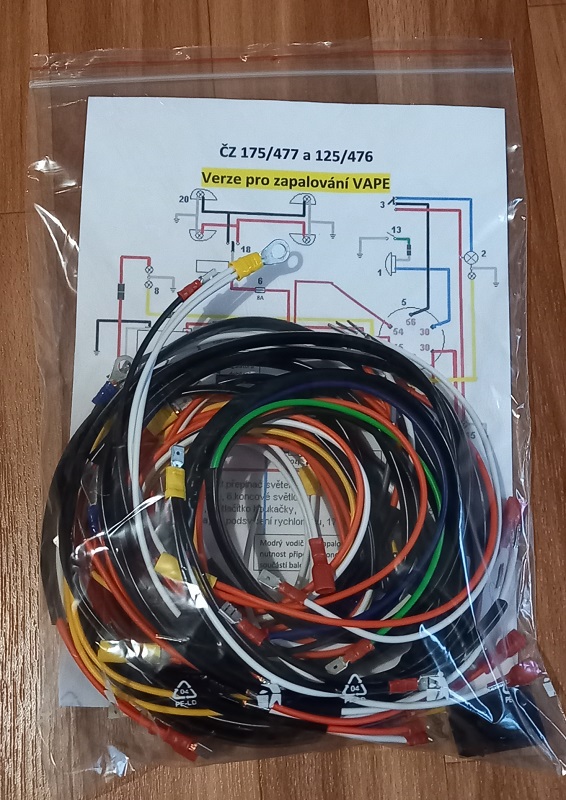 kabeláž ČZ 175/477 a 125/476 pro VAPE a blinkry