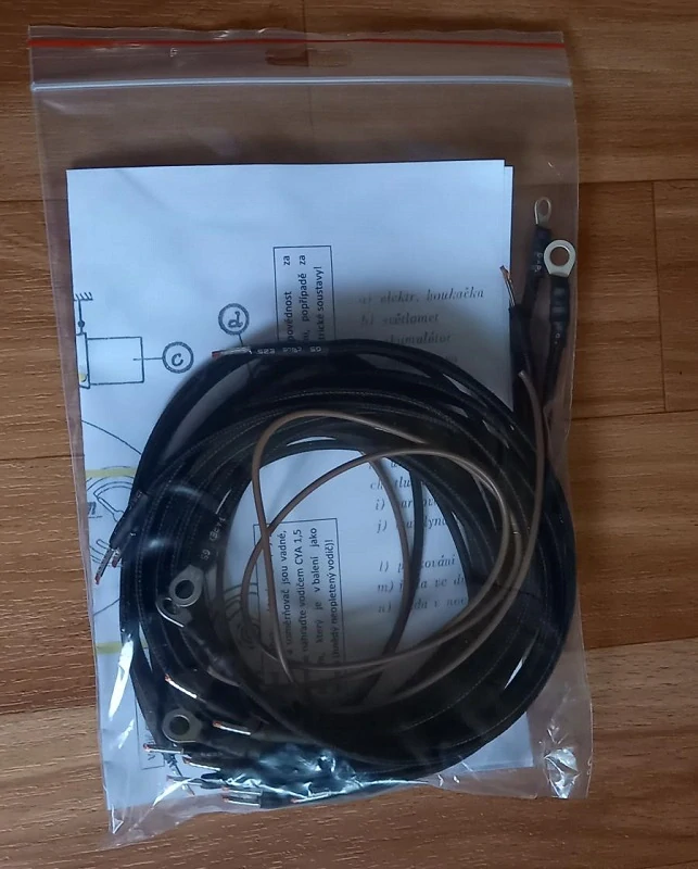 kabeláž ČZ 125 B a T - opletený černý vodič