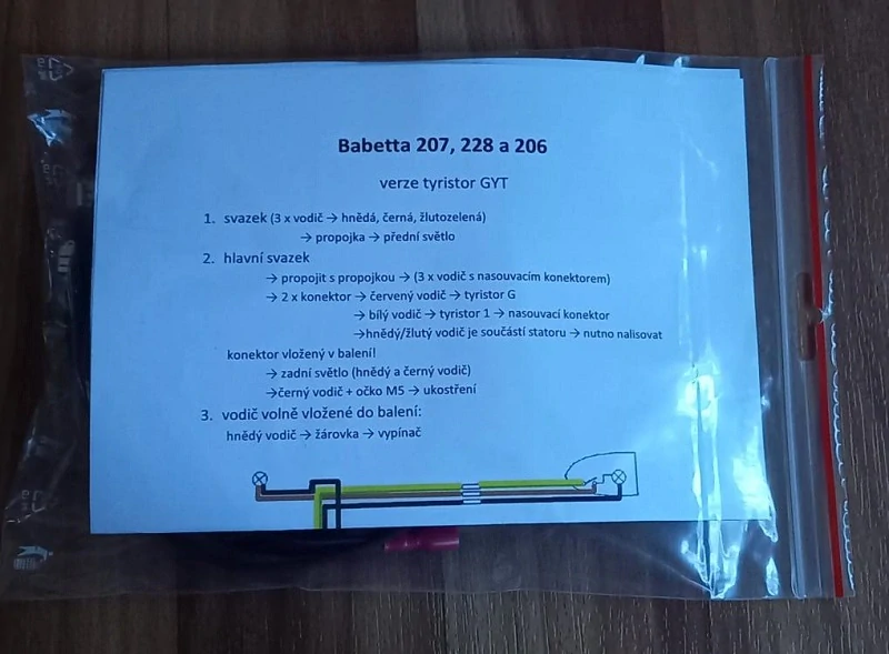 kabeláž Babetta GYT - 207, 228 a 206