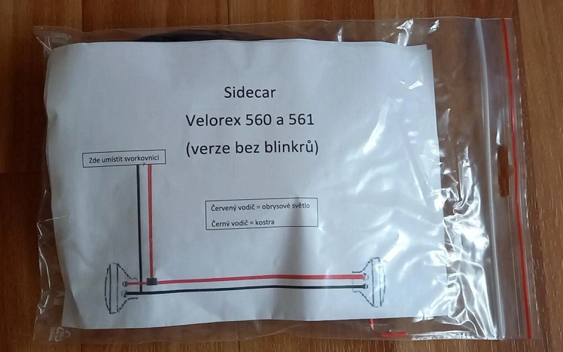 kabeláž pro sidecar Velorex 560+561 (bez blinkrů)