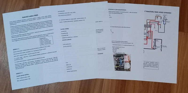 kabeláž traktor Fortschritt RS09 dynamo