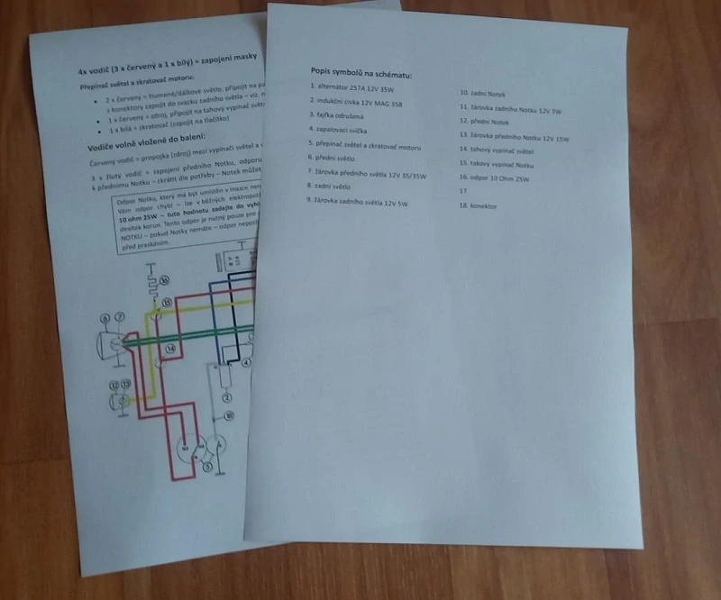 kabeláž JAWA 250/579.03 257A Švéd alternátor