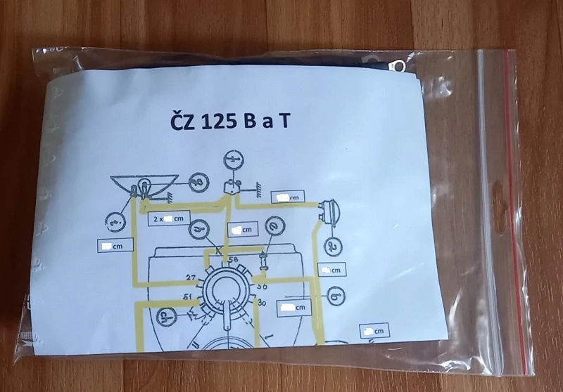 kabeláž ČZ 125 B a T - opletený černý vodič