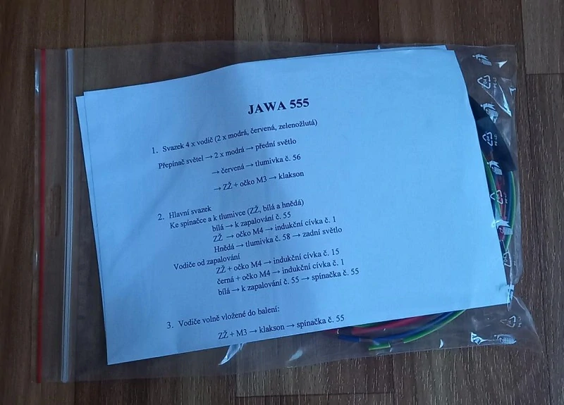 kabeláž JAWA 555
