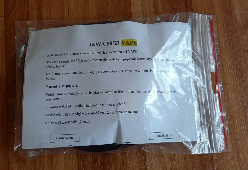 kabeláž JAWA 50/23 Mustang pro VAPE