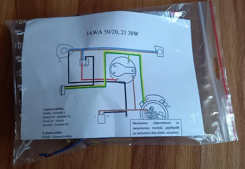 kabeláž JAWA 50/20,21 30W