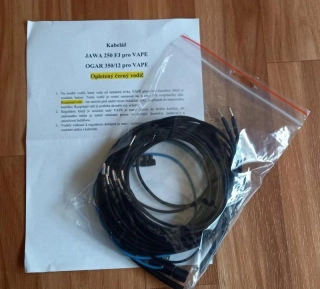 kabeláž OGAR 350/12 + 250/11 FJ pro VAPE - černý opletený vodič