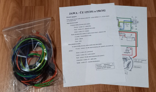 kabeláž JAWA-ČZ 125/351 a 150/352 pro kývačku s magnetodynamem