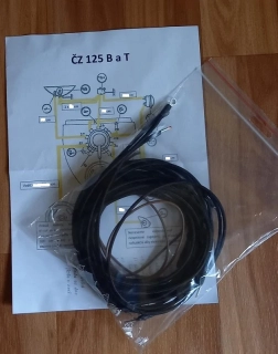 kabeláž ČZ 125 B a T - opletený černý vodič